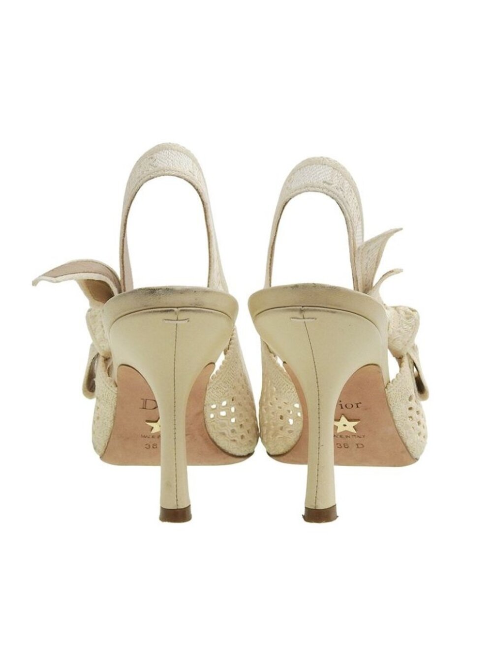 Dior Embroidered Ring Back Strap Sandals Beige - Picture 6 of 7